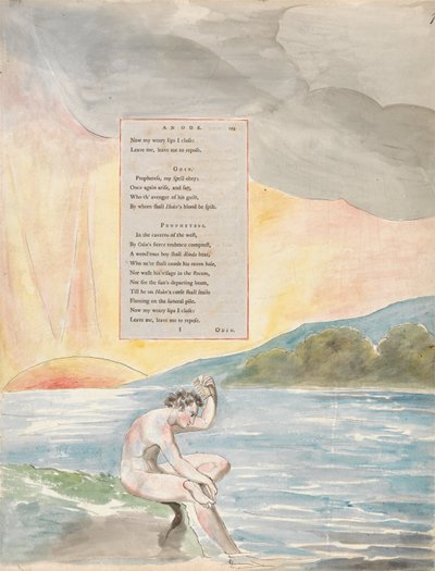 The Poems of Thomas Gray, Design 83, The Descent of Odin by William Blake